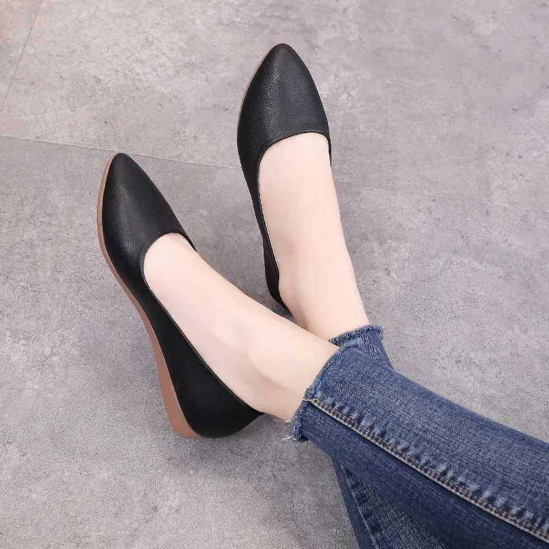 Women Flats 2024 Spring Summer Flat Shoes Woman Pointed Toe Slip On Loafers Female Casual Soft Bottom Ballet Shoes Single Shoes