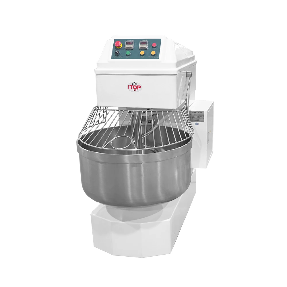 Commercial 2400W 32kg Flour Capacity Large Double-action Two-speed Dough Mixer Mixing Machine 80L Spiral Dough Mixer