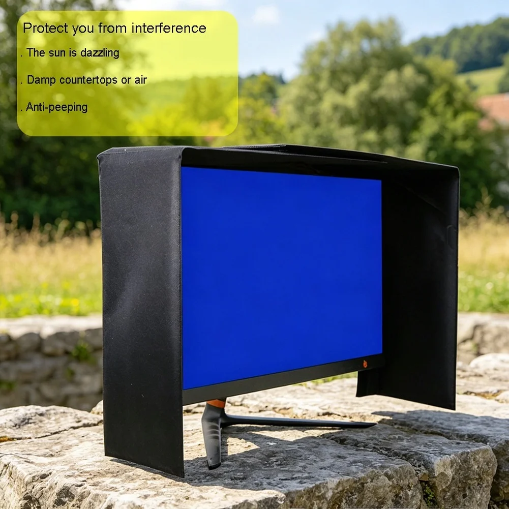2 Pièces Pare-Soleil Noir Réglable pour Écran d'Ordinateur de Bureau, Protection Anti-Reflets