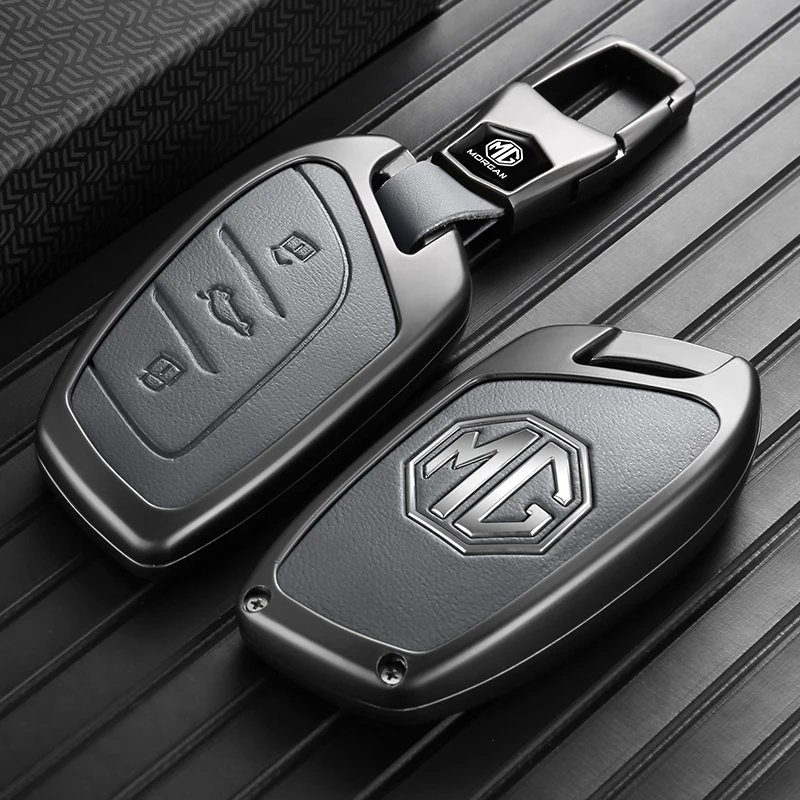 Zinklegierung Autoschlüssel-Hülle für MG ZS ZS EV Smart-Fernbedienung Schlüsselschutzhülle mit Schlüsselring Auto-Styling Modifikationsteile – Detail 8