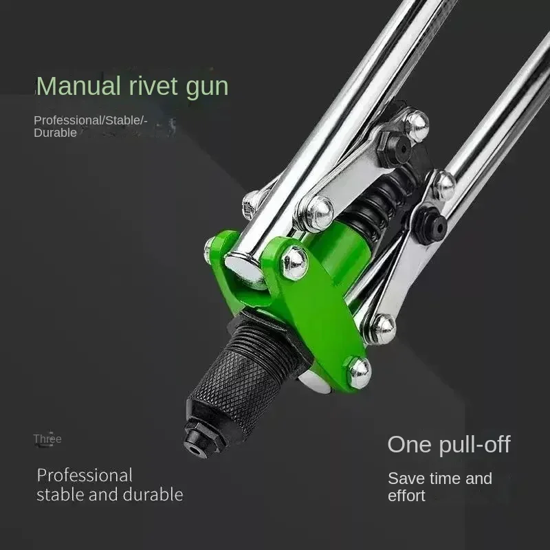 Heavy Duty Rivet Gun Set, Rebitador profissional, Pop Rivet Gun, Ferramenta de rebitagem manual para metal, Madeira, Plástico