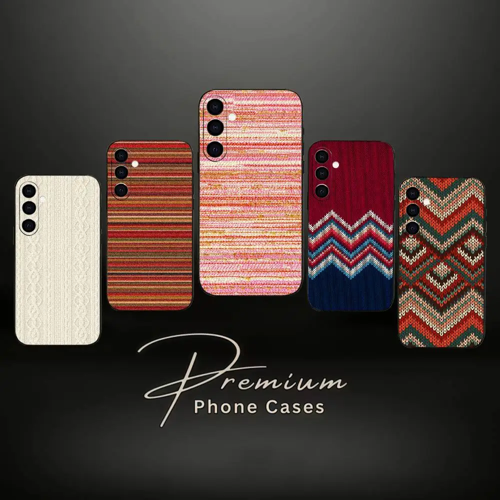 

Fabric Texture Pattern Phone Case For Samsung Galaxy A73,A72,A71,A70,A53,A52,A51,Others Soft Black Cover