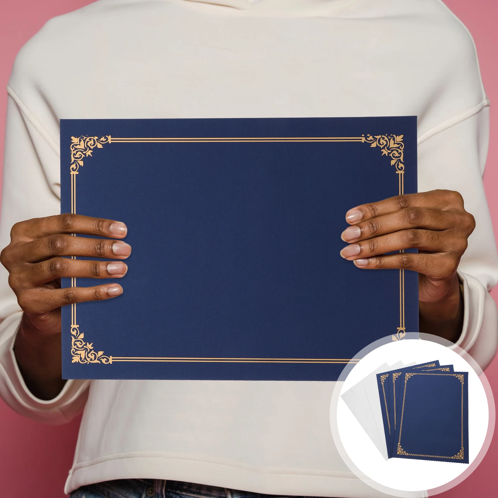 3 Sets Zertifikatshülle aus Papier, Auszeichnungshalter, elegantes Design für Zertifikate, Diplome, Geschäftspräsentationen, Schutz