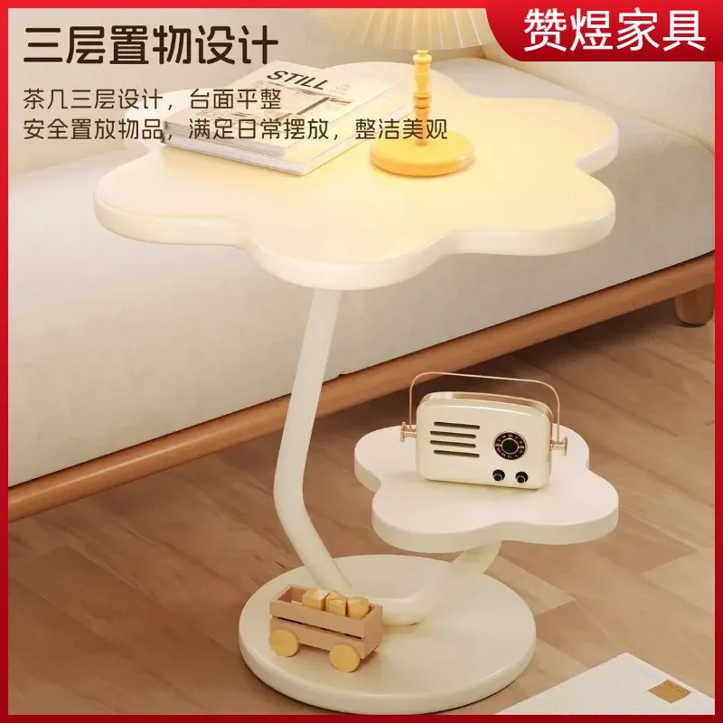 for Simple Household Small Coffee Table Side Table for Living Room Small Apartment Sofa Bedside Table Cream Wind Ornament