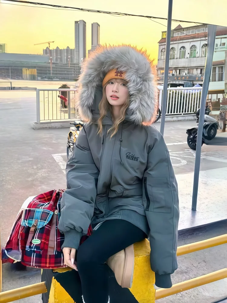 

Зимняя женская парка в японском стиле, средней длины, на молнии, с поясом, мягкая, с драпировкой, без капюшона