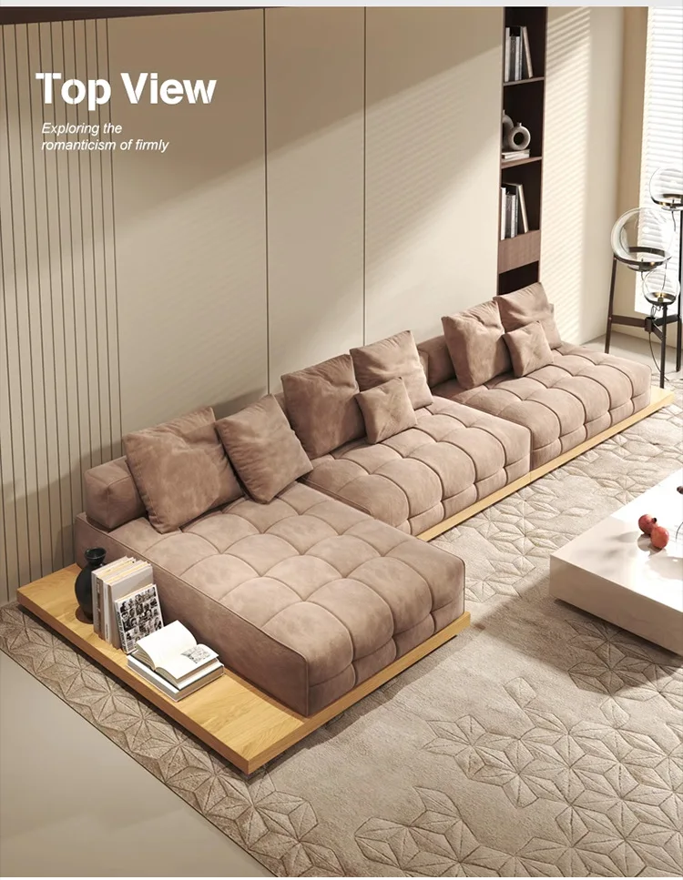 Modern Vacuum Compressed Sofa Tofu Height Density Sponge Modular Sofa For Living Room Sofa
