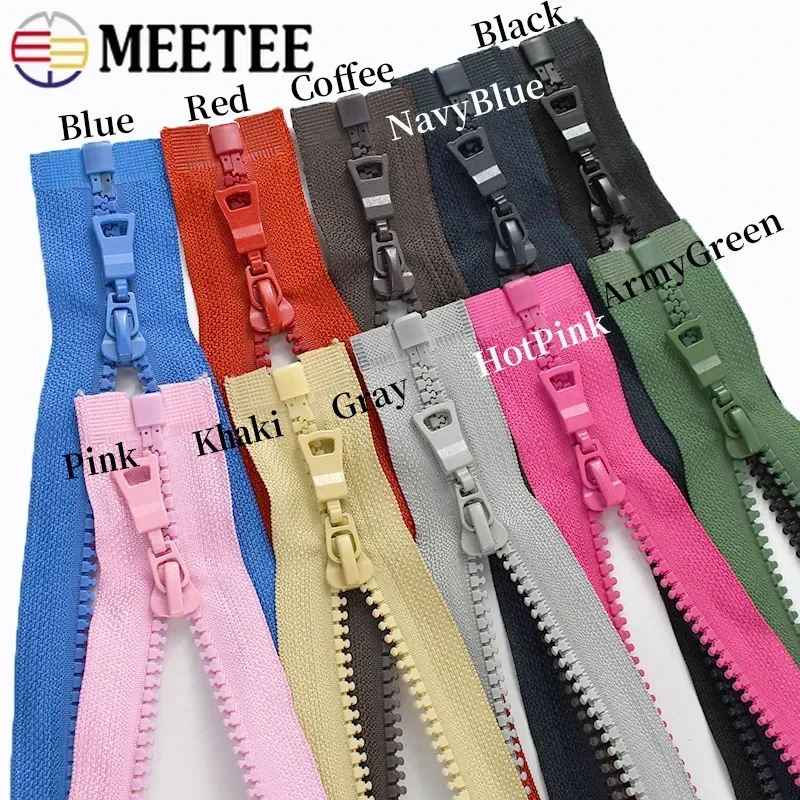 5Pc Meetee 5# Resin Zippers Close-End 15-25cm Open-End 30-80cm Zip Closure for Jacket Garment Bags Decor Zips Sewing Accessory