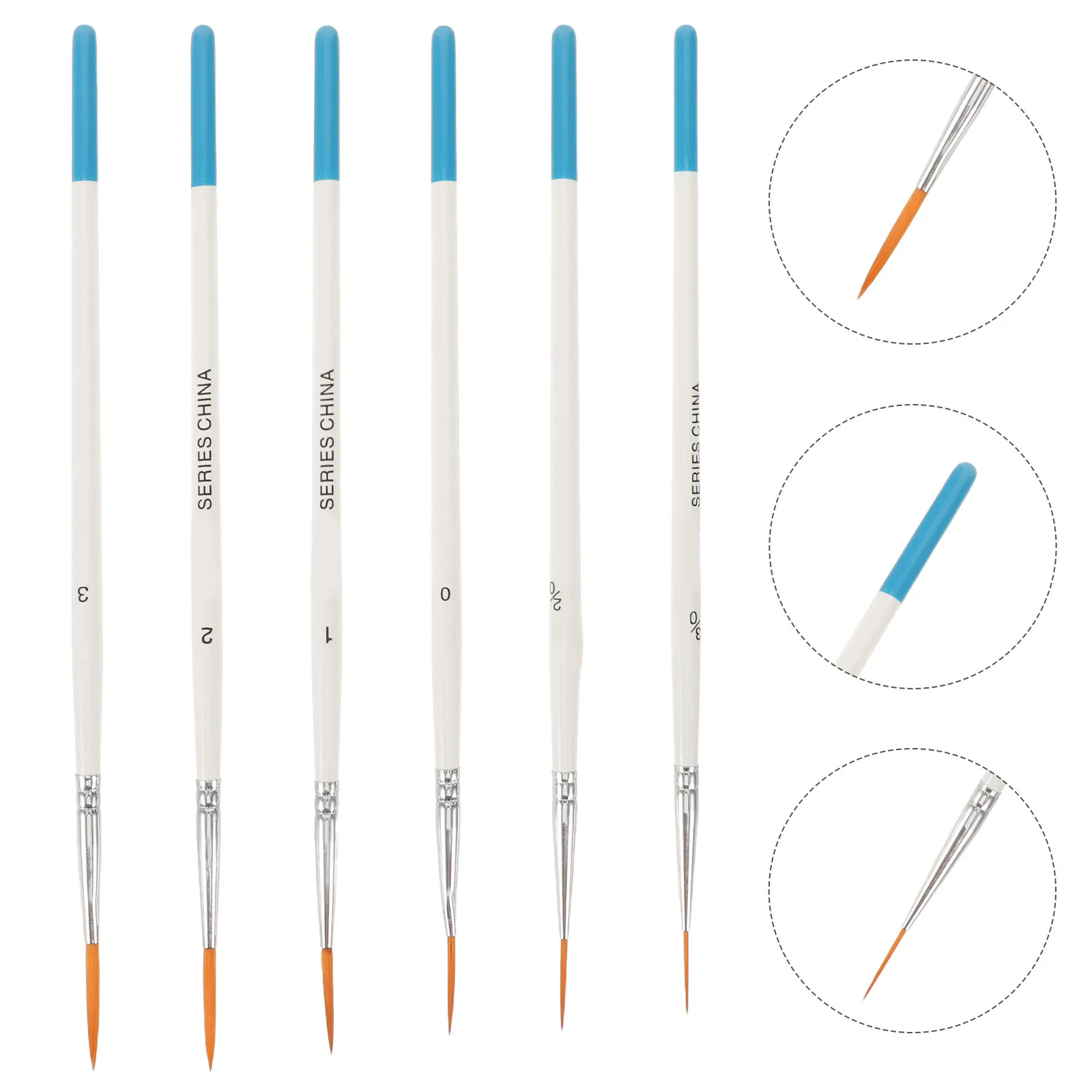 

6Pcs Small Nylon Paint Brush Set Miniature Fine Detail Liner Brushes for Watercolor Acrylic Oil Painting Artistic Projects