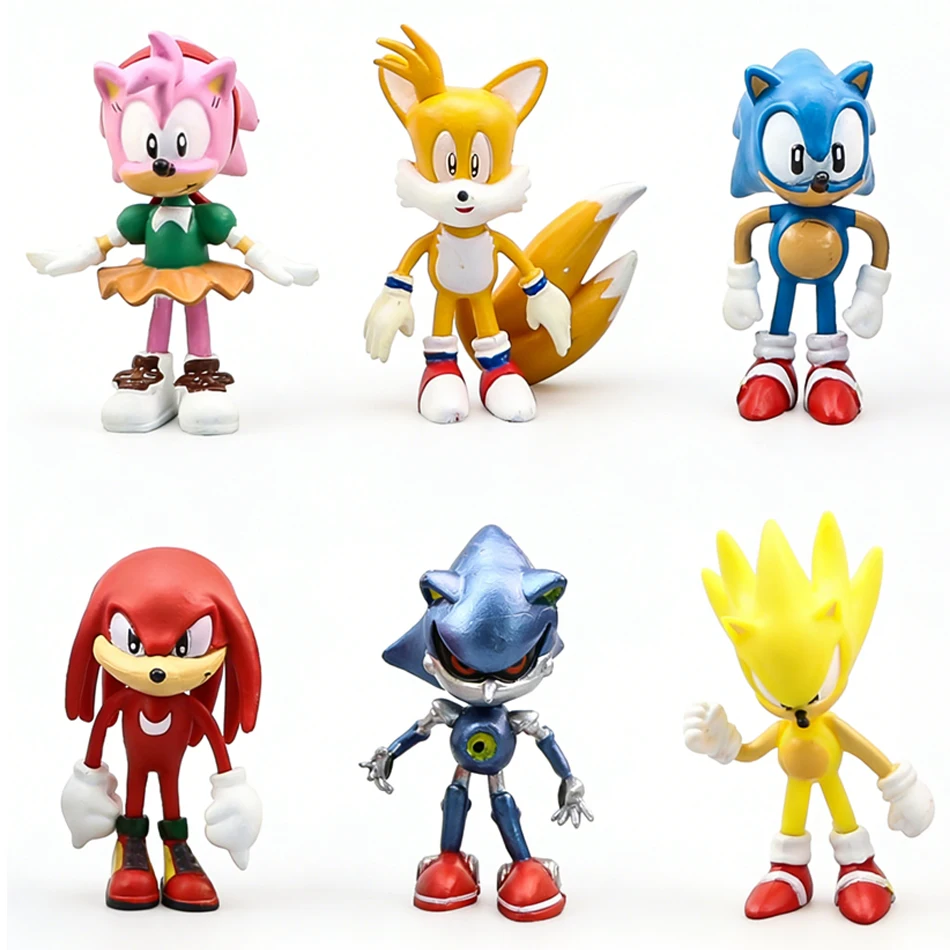 

Hot 6pcs Anime Sonic Style Figure Sonic The Hedgehog Cute Model Statue Collectible Toy Birthday Gift for Children Adult In Stock