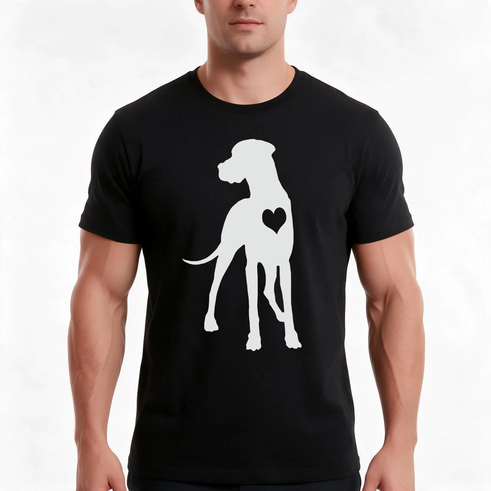 Adore Great Danes T-Shirt, Summer Casual Cotton Tee, Oversized Streetwear Tops, Vintage Graphic Print, Loose Fit Short Sleeve