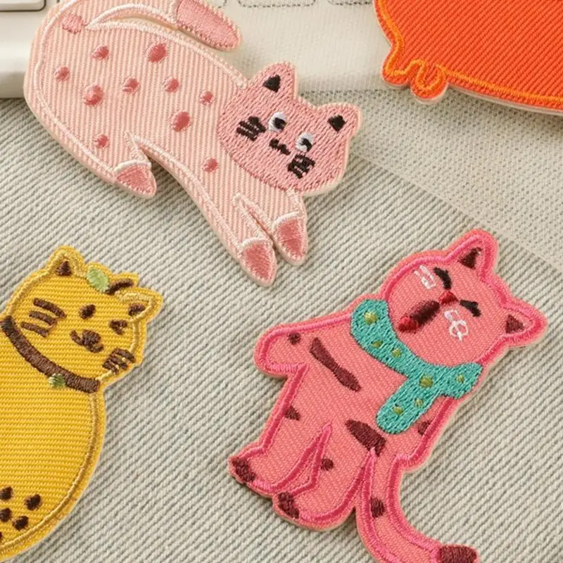 6 pezzi Applique patch da ricamo patch gatti ferro patch cucite patch y08e