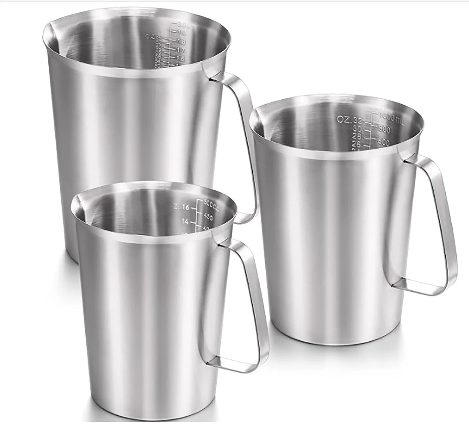 Milk Frothing Pitcher Measuring Cup Stainless Steel Kitchen Tool Steam Large Capacity ml OZ Graduation Espresso Latte Art Jug