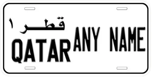 Qatar White Personalized Car Auto License Plates Any Text Aluminum
