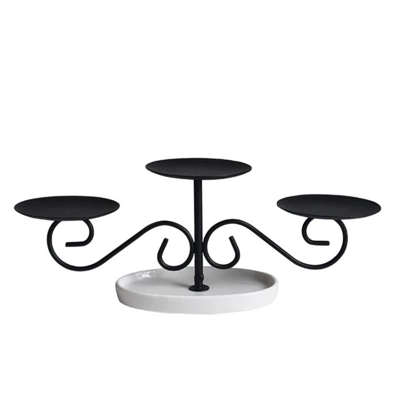 Fashion Iron Holder With Three Rod Design And Ceramic Plates Suitable For Various Size And Home Setting Y5GB