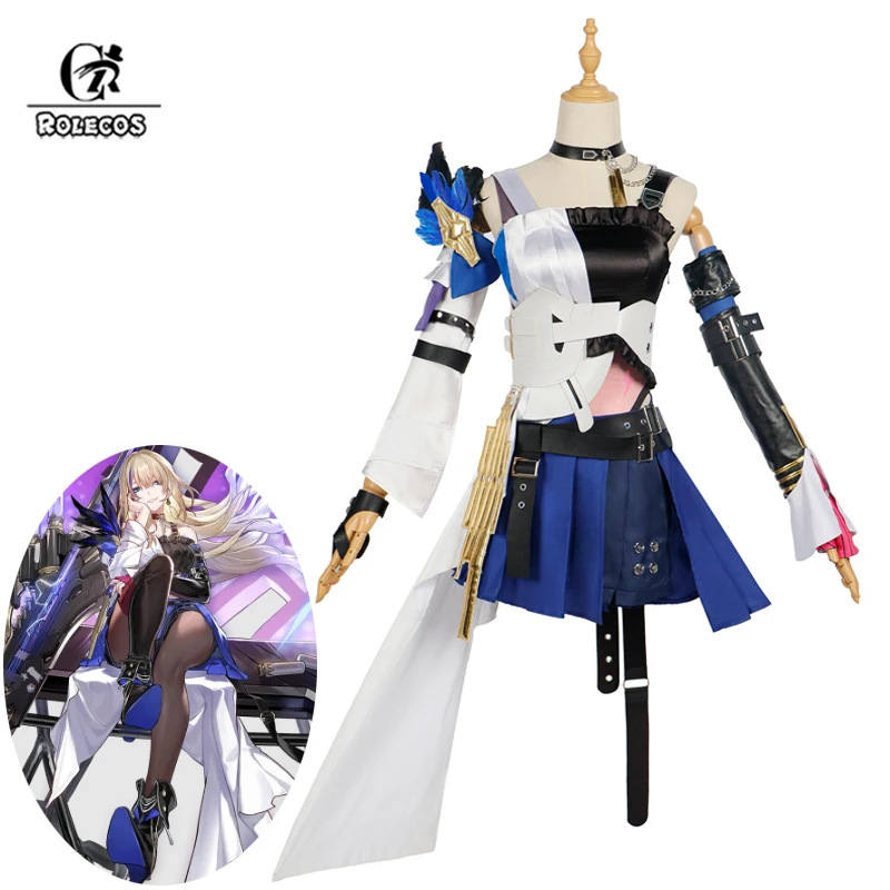 

ROLECOS Game Honkai: Star Rail Serval Cosplay Costume Serval Women Dress Halloween Party Uniform Outfit Fullset