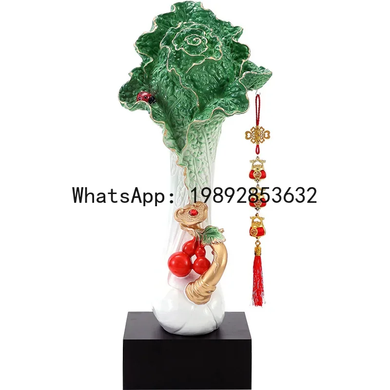 a21 lucky cabbage ornament - perfect for tv stands, offices, and bringing abundant wealth to your living room, or new home