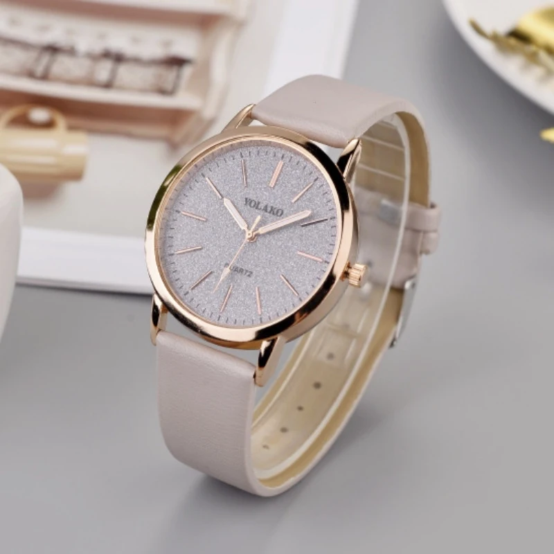 Exquisite And Elegant Watch Women's Watch Fashionable Matte Dial Quartz Watch Casual Leather Strap Women's Dress Wristwatch 2026