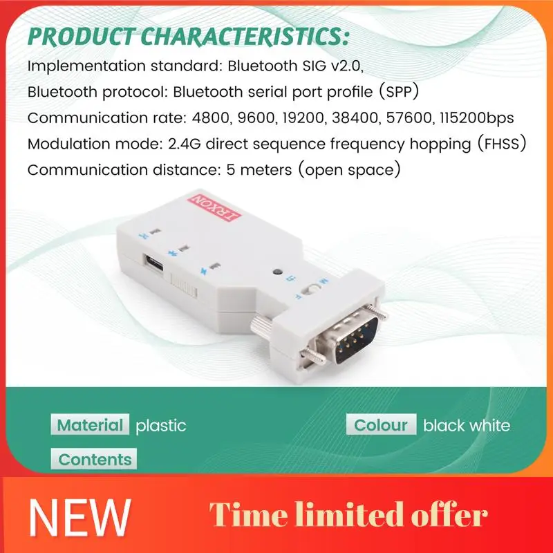 A42T-Serial Port Wireless Bluetooth Module RJ45 To RS232 Line Serial Port Bluetooth Console Line