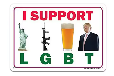 Fsdva Plaque Sign Wall Art Home Decor Tin Sign Funny LGBT Sign Liberty Guns Beer Trump Sign
