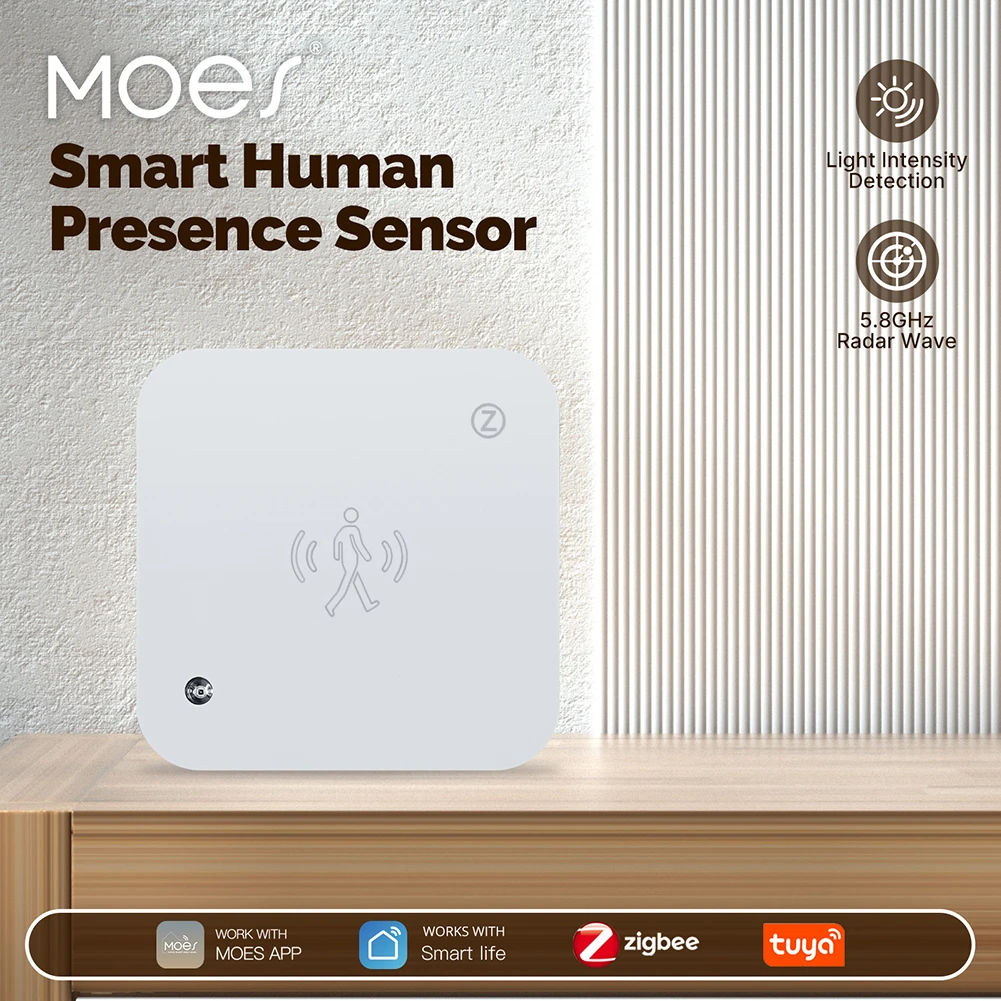 Zigbee WiFi MmWave كاشف الرادار مع مستشعر الإنارة كشف الحركة بدون حركة تنبيهات إشعار التطبيق لأتمتة المنزل