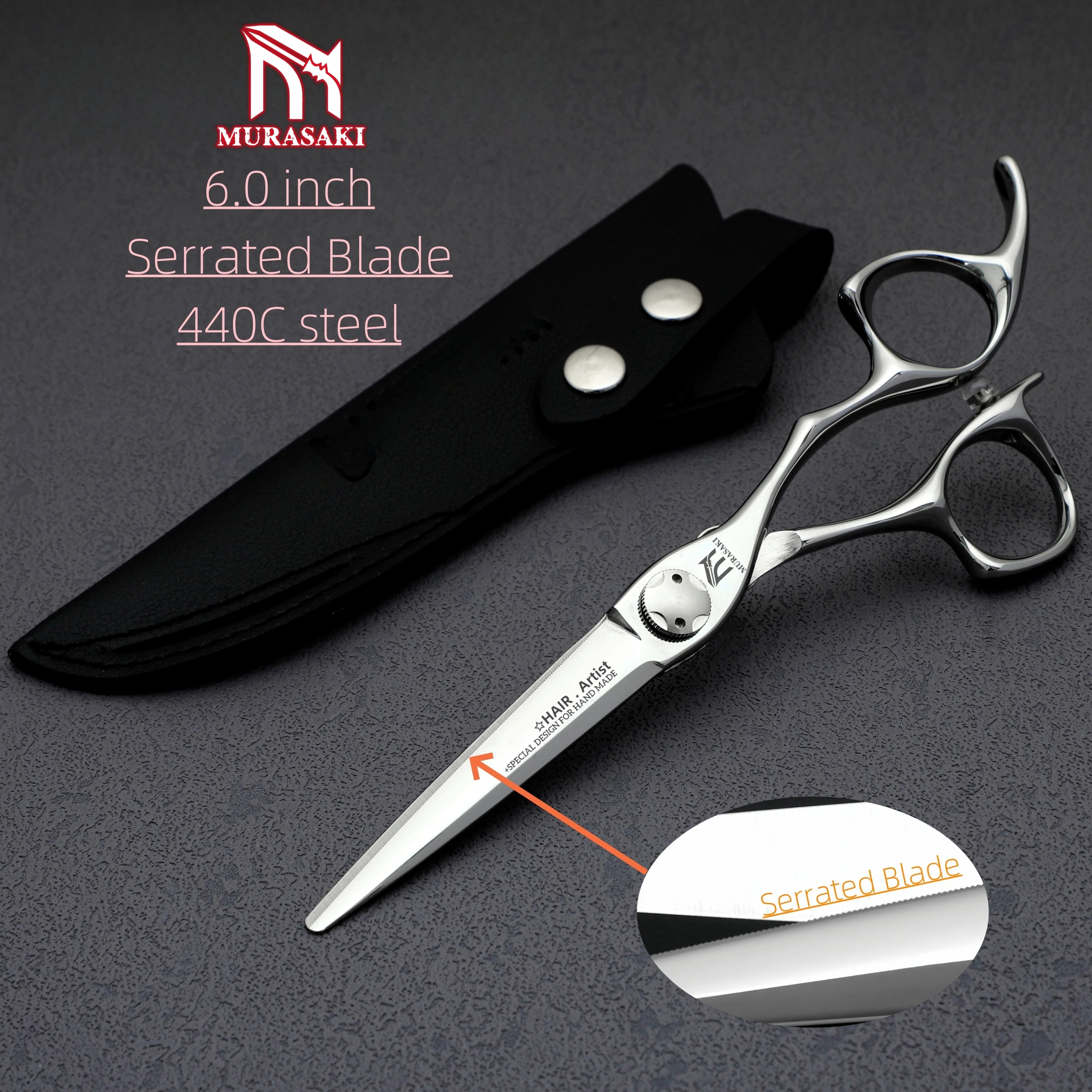 6,0-дюймовые зубчатые ножницы, профессиональные парикмахерские ножницы, японская сталь 440C, инструменты для стрижки волос, высококачественные аксессуары для парикмахерских