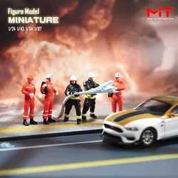 Miniatures Figurine 1/87 1/64 1/43 1/24 1/18  Firefighters at the rescue site Scene Figures Diorama Mini Doll Model DIY Props