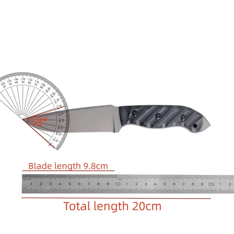 Coltello da campeggio portatile, ideale per l’uso all’aperto, con fodero protettivo di pregio, perfetto per picnic, brevi viaggi e come strumento multifunzionale. Utensile da taglio in acciaio