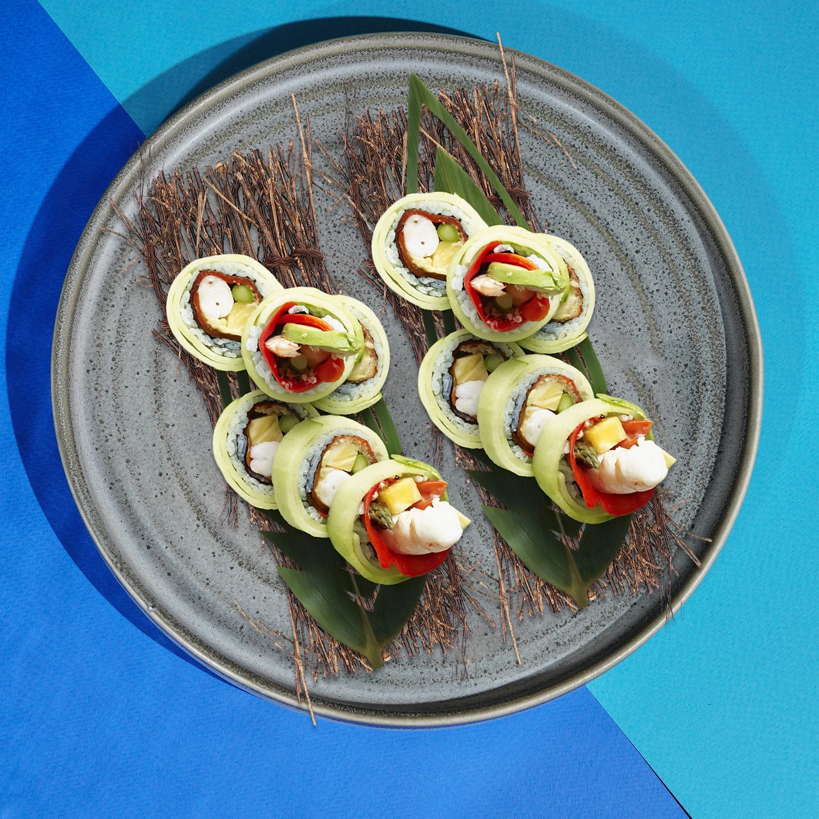 

6 Pcs Bamboo Sushi Arrangement Trays Dining Room Table Decor Party Decorations Platter