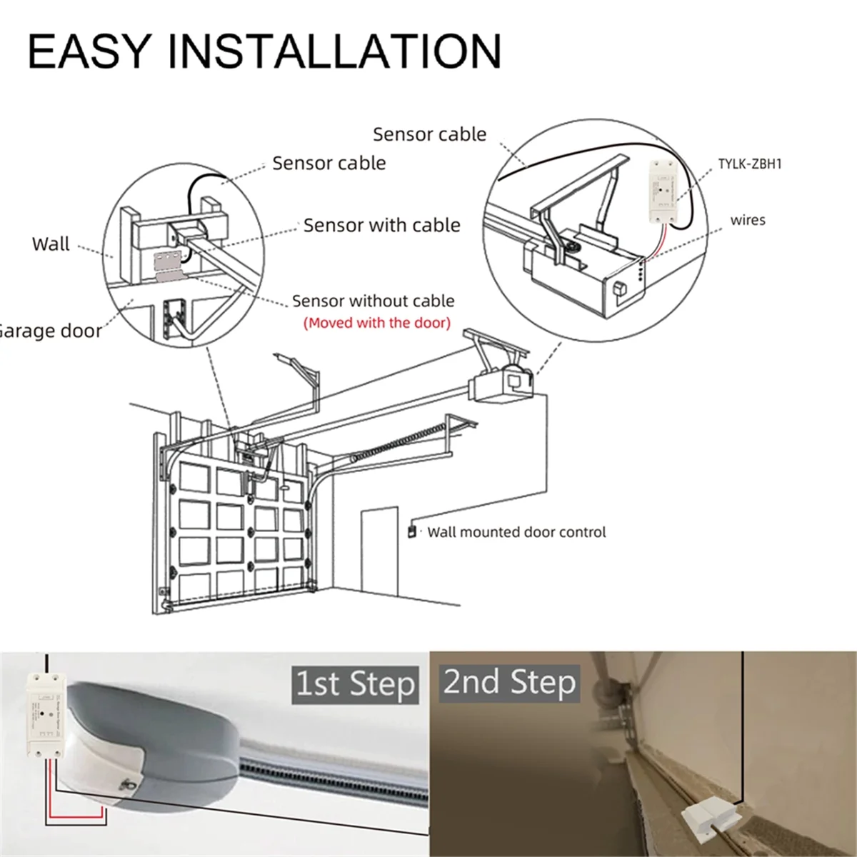 Smart Garage Door Opener with RF433 MHz Wrieless Control Smart Garage Door for Alexa Yandex(Zigbee)&L47R