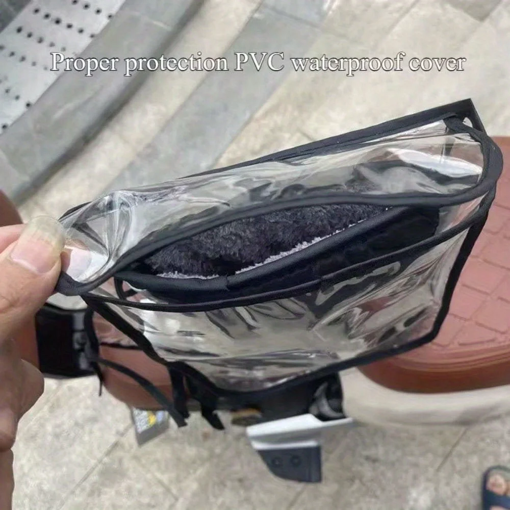 1 Paar Handschuhe mit transparentem Griff für Elektrofahrräder, PVC, winddicht, regenfest, wasserdicht, Motorradgriff-Schutzhülle