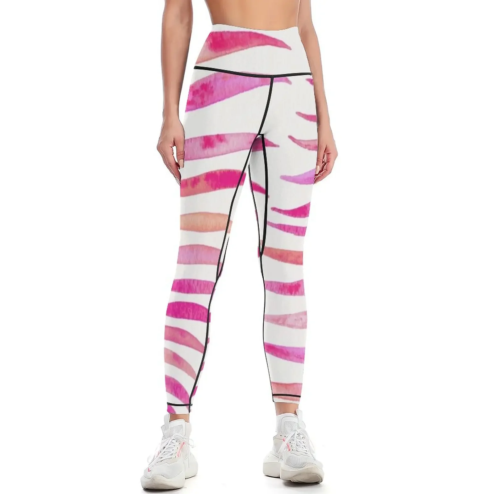 

Pink Palm Leaf Leggings Fitness woman gym wear push up legging sports woman gym Womens Leggings