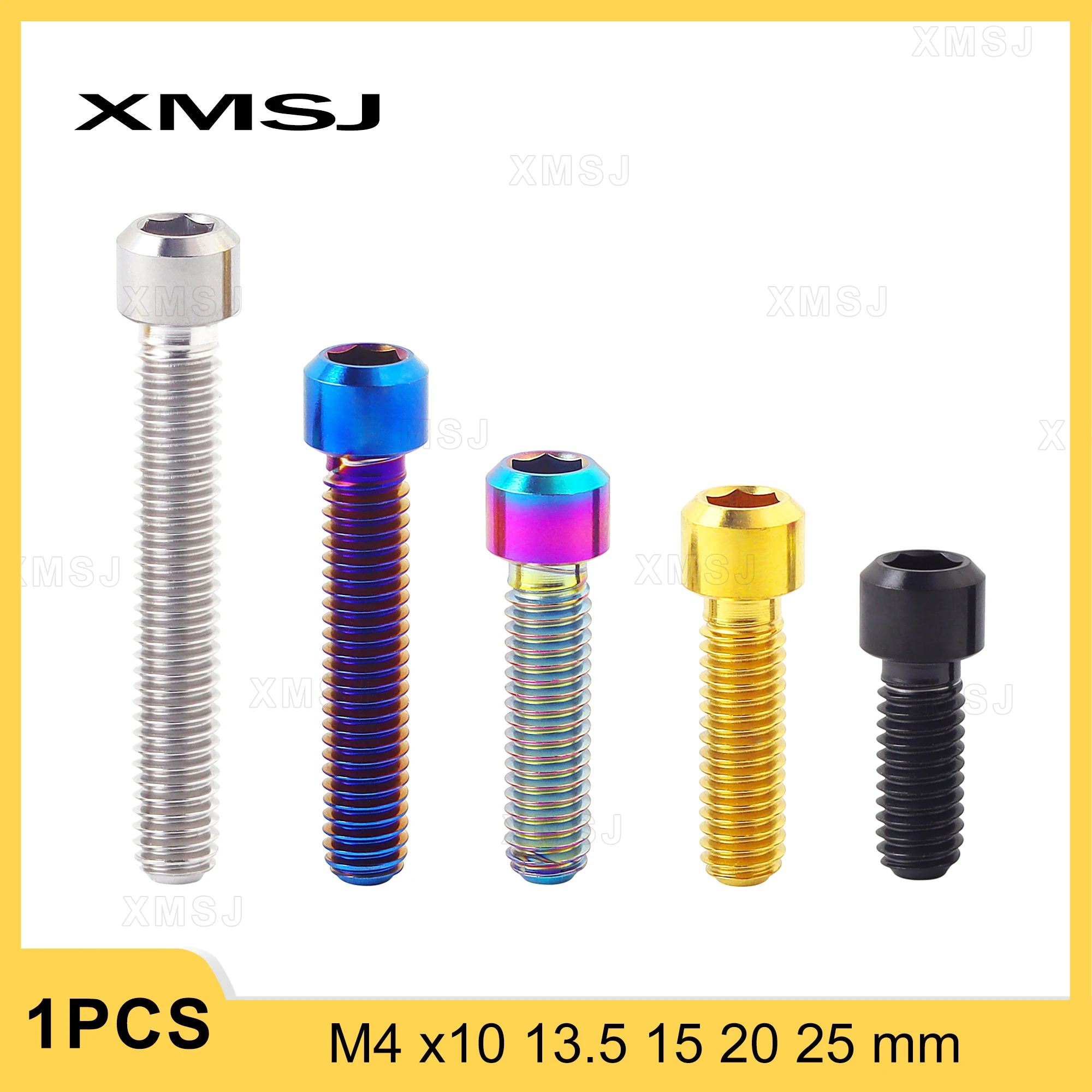 

XMSJ Titanium Bolts M4X10 13.5 15 20 25mm MTB Road Bike Front & Rear Derailleur Stroke H/L Adjust Screw Bicycle Shift Screw