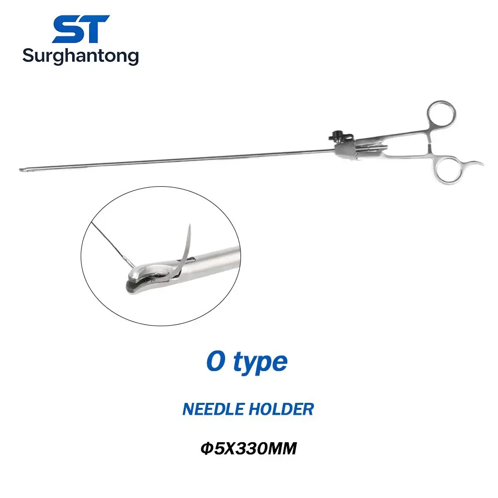 Medical Use Laparoscopic Needle Holder Forceps O Type Handle 5mmx330mm Laparoscopy Instruments Needle Driver