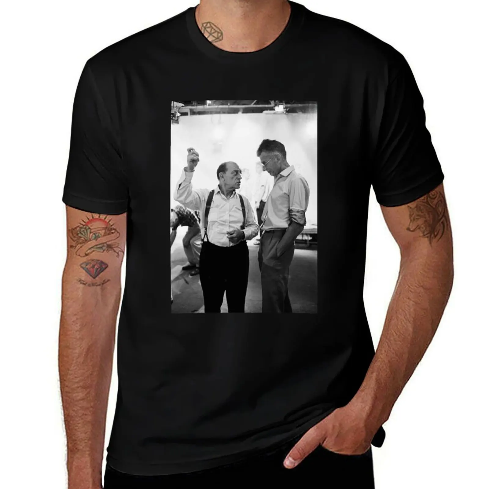 

Buster Keaton and Samuel Beckett T-Shirt Plus Size Simple Casual Top