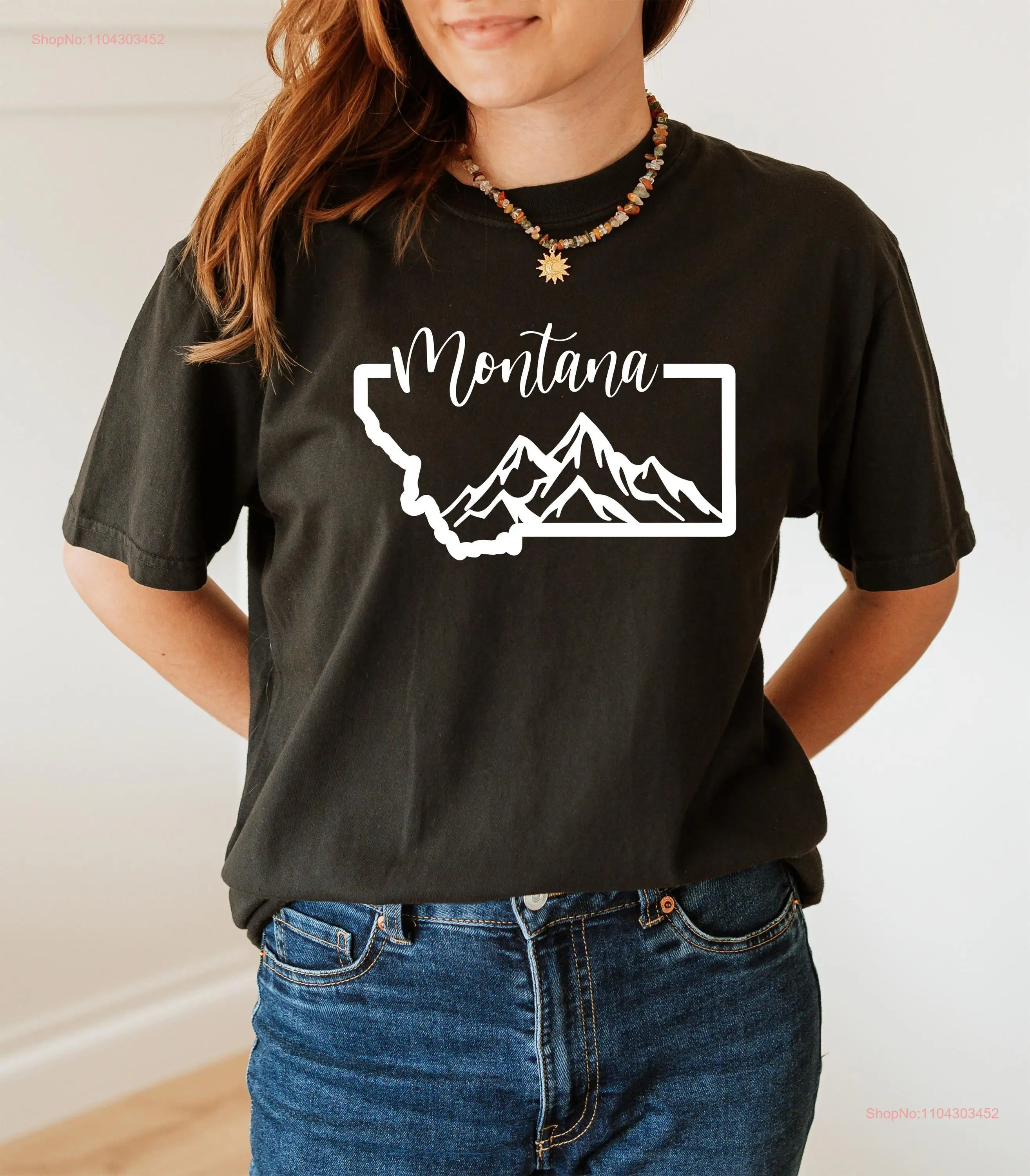 Comfort Colors Montana Map T-Shirt Familienurlaub von Home State ruft lange oder kurze Ärmel