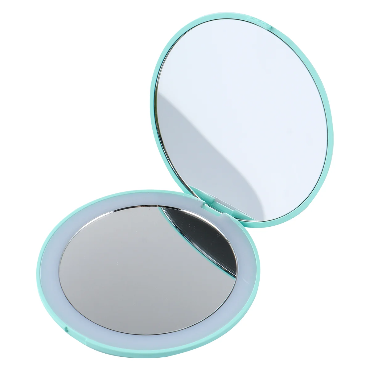 Miroir de maquillage grossissant 10 fois avec lumière LED, mini verre pour déterminer la poche, pliant avec lumières