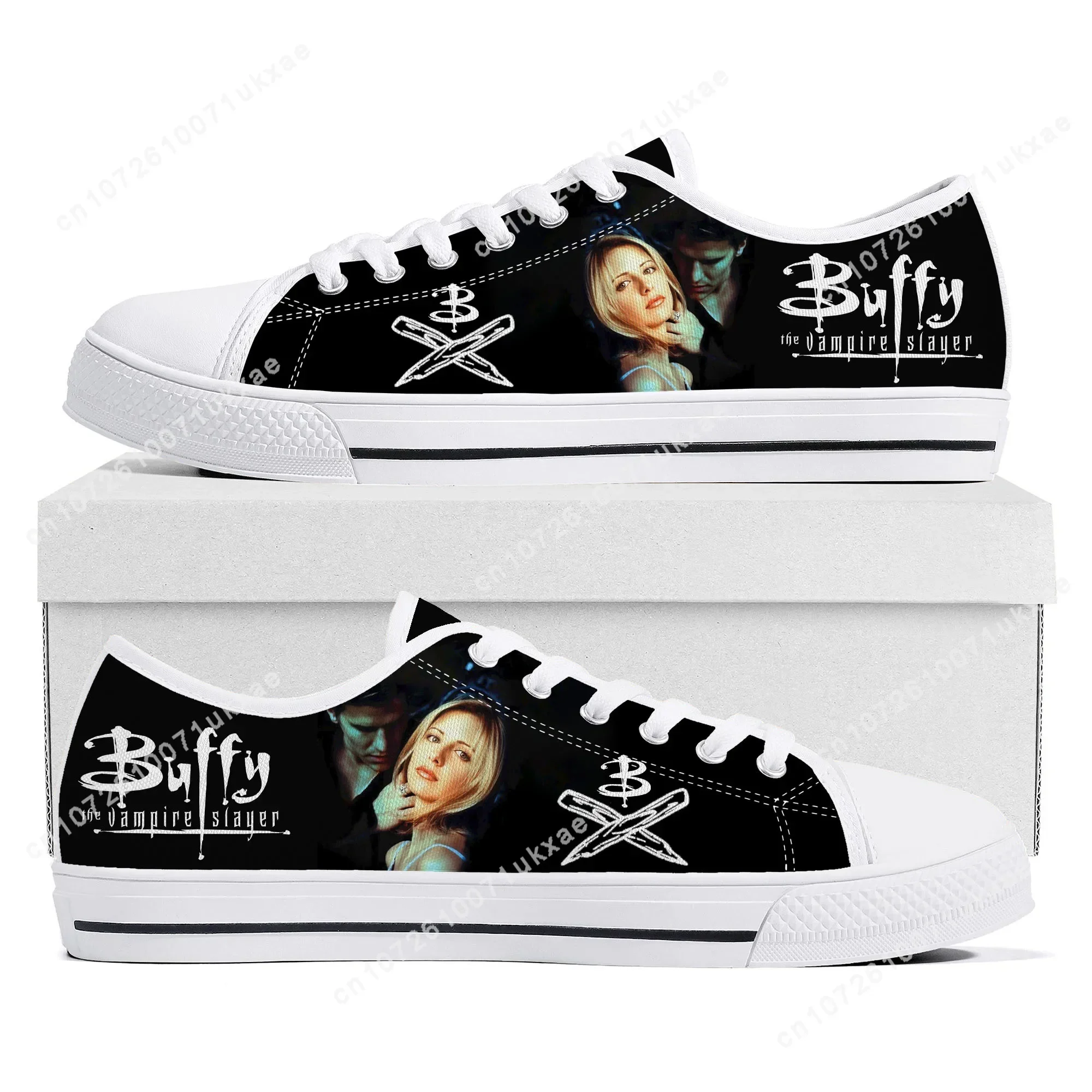 Buffy the Vampire Slayer Low Top Sneakers Mens Womens Teenager Sarah Michelle Gellar Canvas Sneaker Casual Shoes Custom Shoe