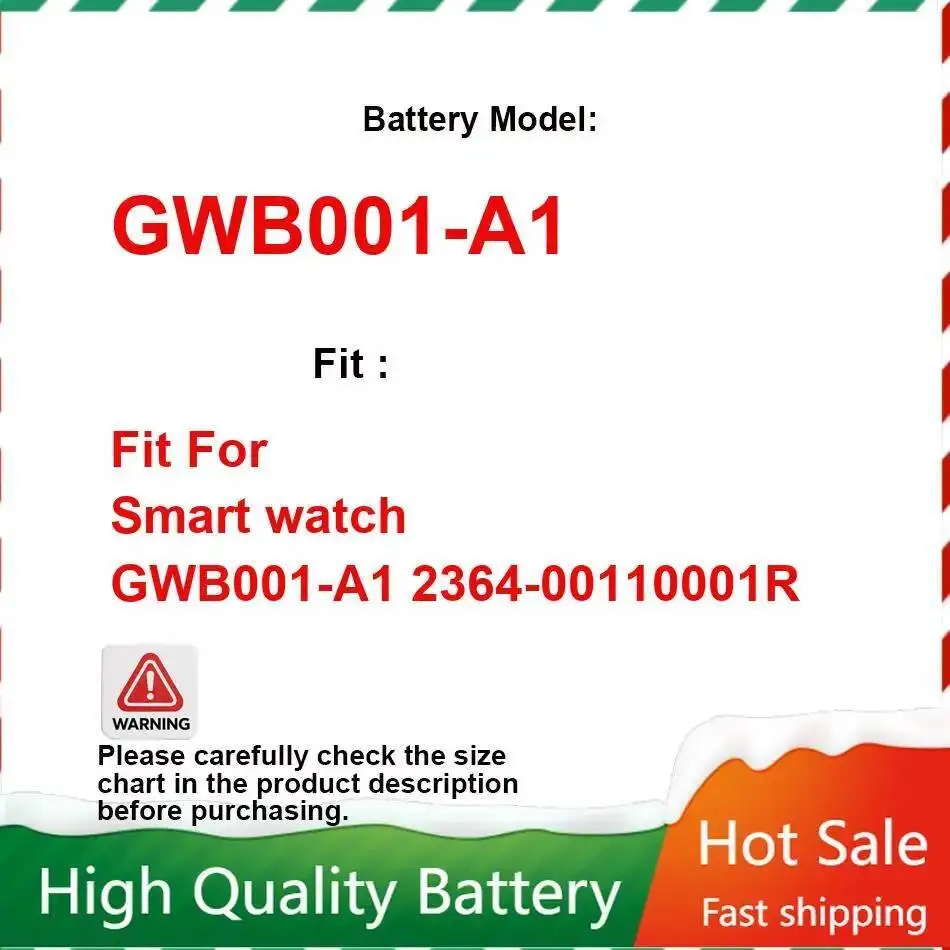

430Mah Fit For Smart Watch GWB001-A1 2364-00110001R Stable Power Supply Reliable Replacement Battery