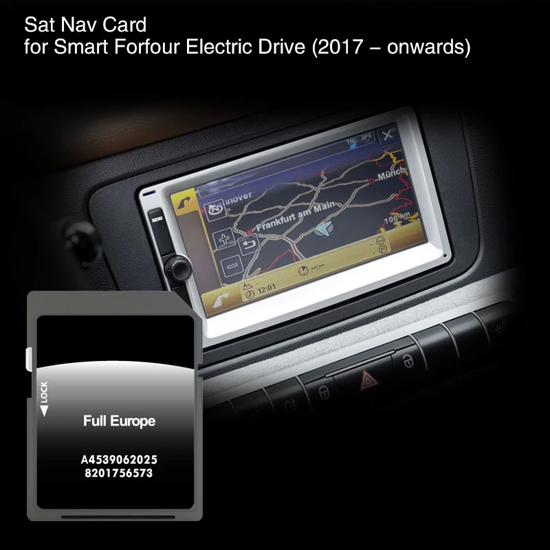 

March for Smart Forfour Electric Drive (2017 - onwards) Car Map Update System Navigation SD Map Card France Netherland Poland