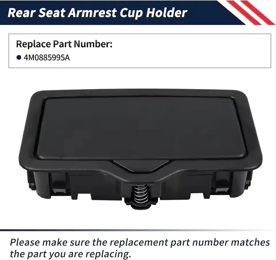 

1PC Fit for Audi A3 Q2 Q3 Q5 Q7 SQ7 Q8 2016-2024 4M0885995A Center Console Cup Holder Rear Armrest Drink Holder Replacement