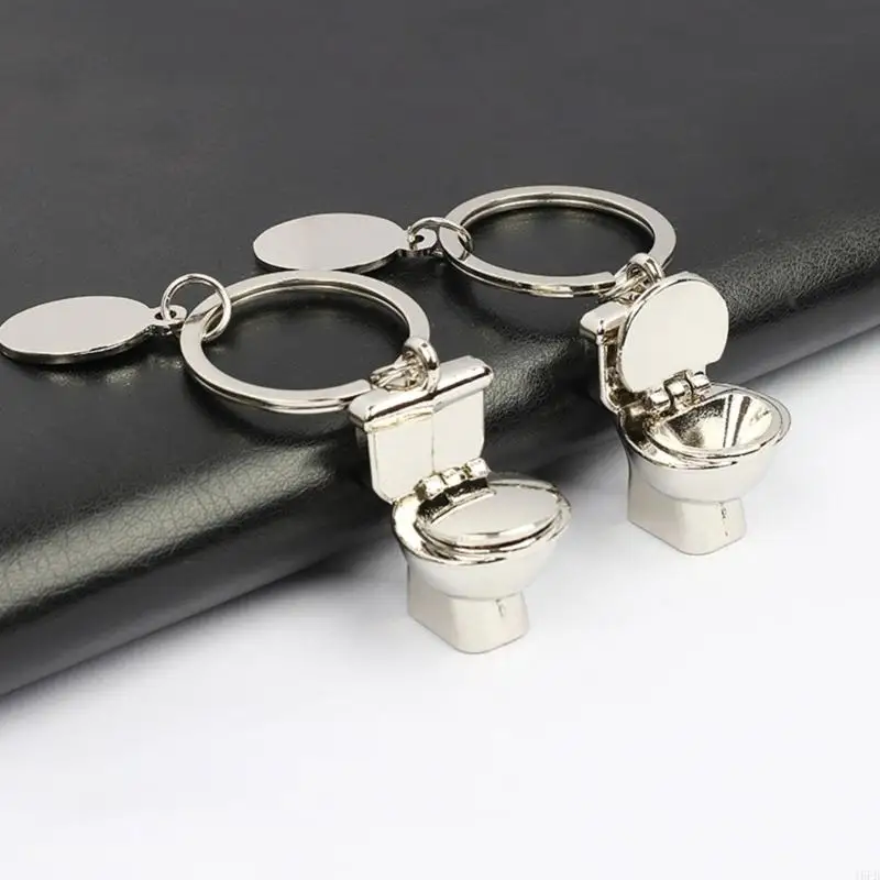 16FB 2PCS Creative Toilet Metal Metal Bag Bag Charm Keychain