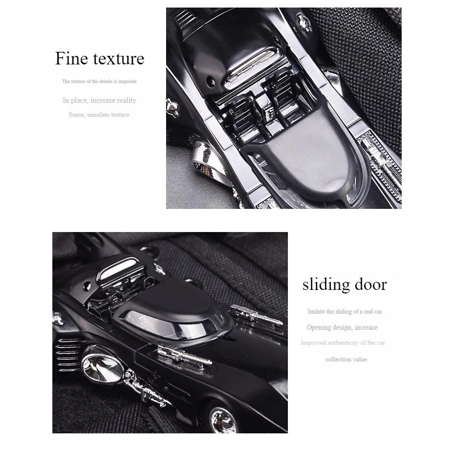 1: 36 バットカーモデル高シミュレーションダイキャストおもちゃ音と光プルバック車の装飾おもちゃ子供のためのギフト