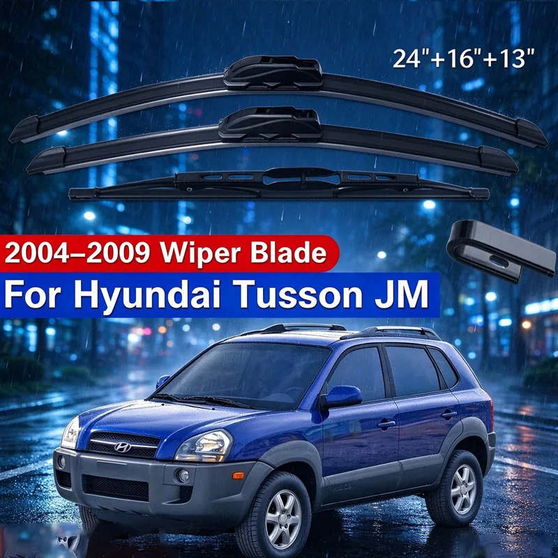 3Pcs Front Rear Windshield Windscreen Wiper Blades Set For Hyundai Tucson JM 2004 2005 2006 2007 2008 2009 24