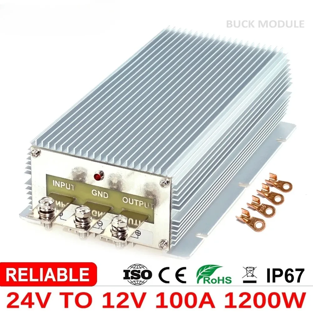 24V to 12V 85A 100A Step Down DC Voltage Converter 24V-12V Buck Module Car Solar Power Supply CE RoHS