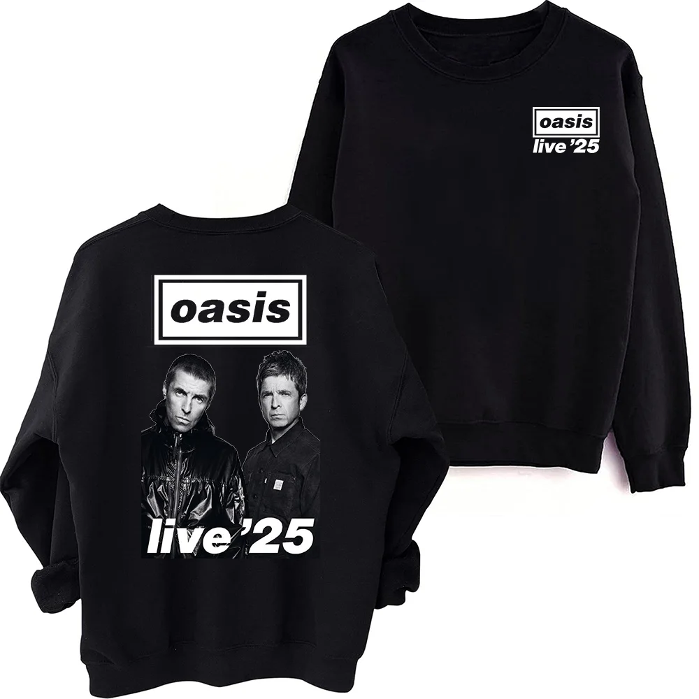 

Oasis Live 25 Tour Sweatshirt Oversized Harajuku Round Neck Long Sleeve Sweatshirts Music Tour Fans