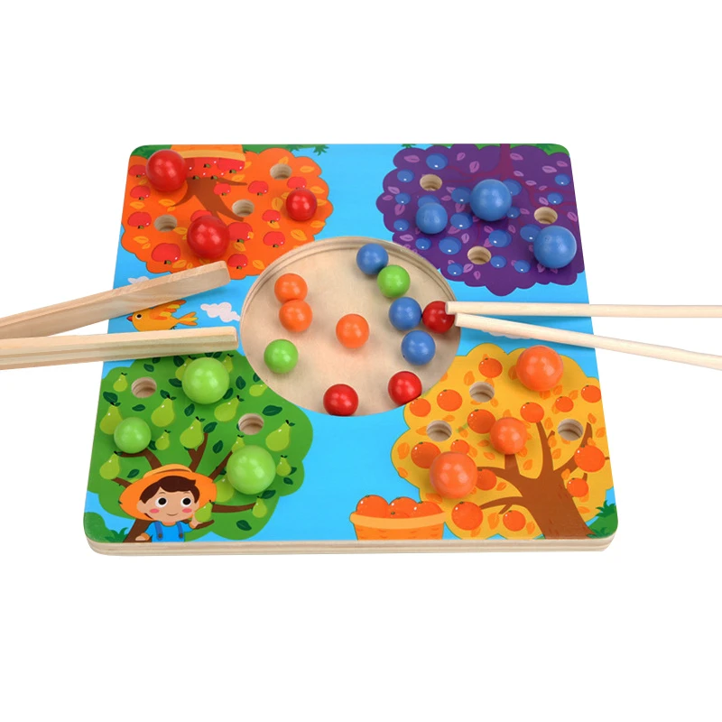 NEUE Kinder Clip Perlen Holz Spielzeug Perle Puzzle Spiel Farbe Passenden Erkenntnis Montessori Pädagogisches Spielzeug Lernen Geschenke für Kinder