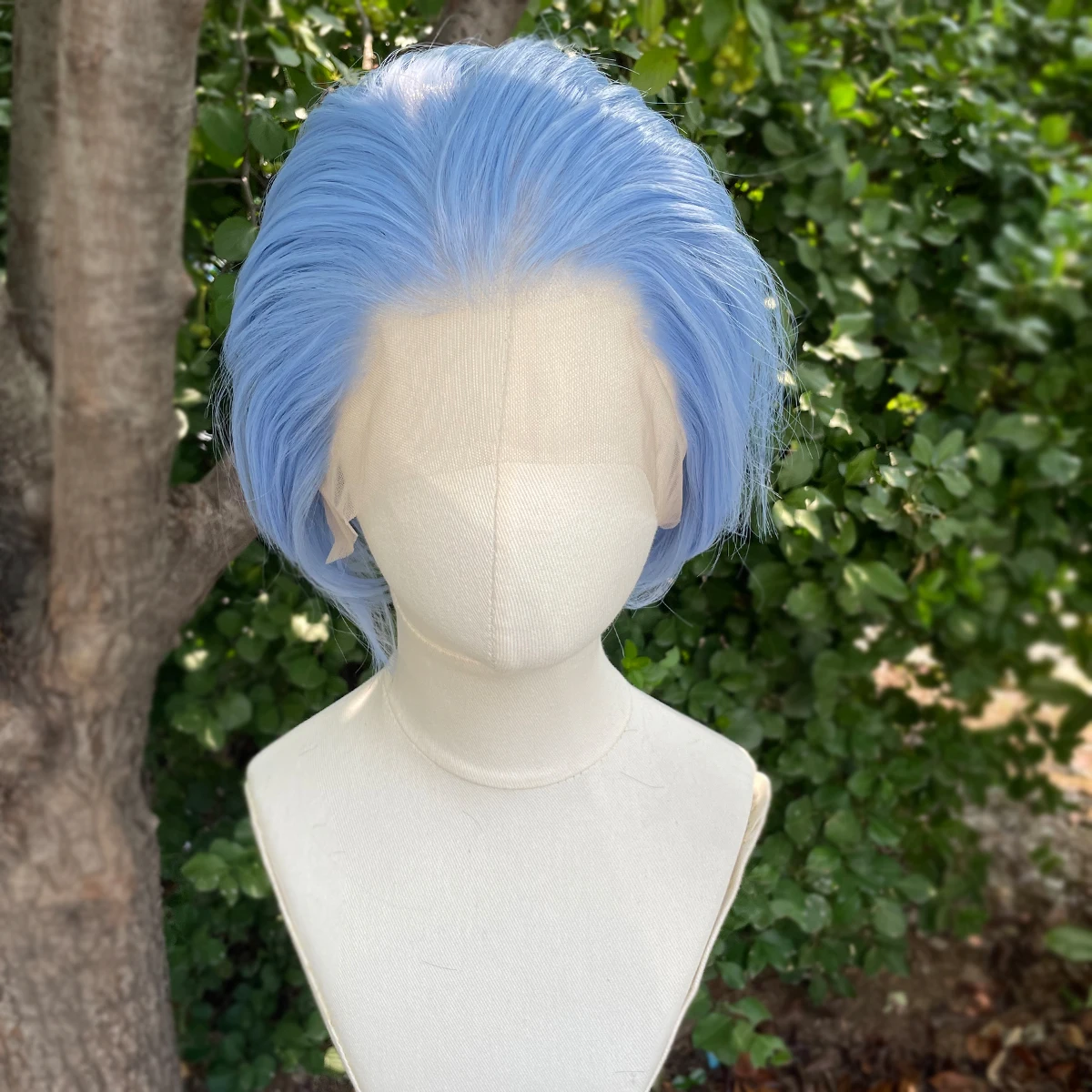 

Небесно-голубой короткий боб синтетический парик фронта шнурка для чернокожих женщин косплей 13x4 парики фронта шнурка для мужчин свободная часть 150% парики Пеккси