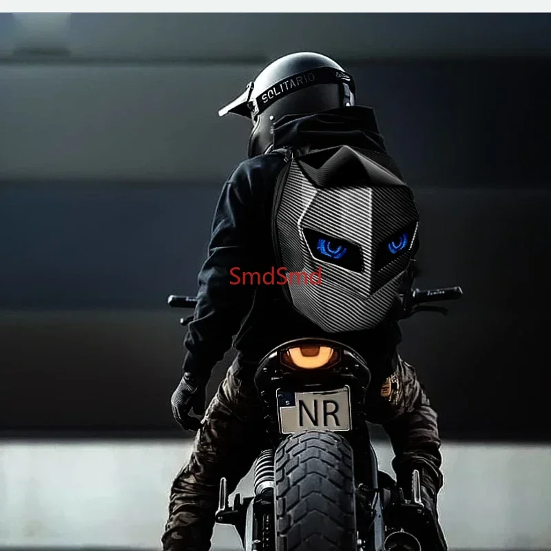 LED Hiking Backpack For Men Hard Shell LED Motorcycle Cycling Helmet Backpack woman Business Travel Waterproof Laptop Backpack