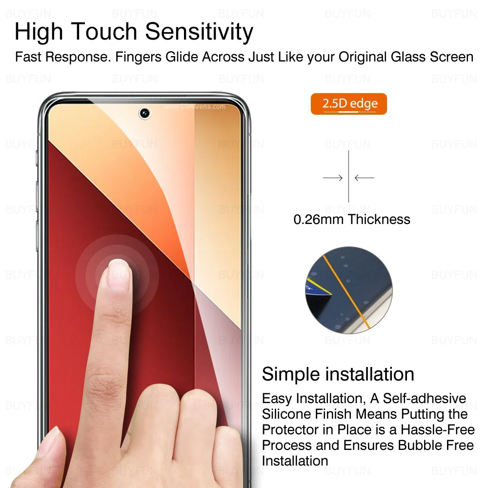 Película protectora para Xiaomi Redmi Note 13 Pro, 4G, HD, vidrio templado para Xiaomi Redmi Note 13, 13pro, 5g, Note 13pro, 9H, 6,67 pulgadas, 2024, 4 Uds.
