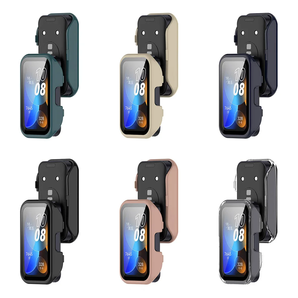 PC + szkło hartowane etui ochronne na Huawei Band 8 Full Screen Protector Shell Frame